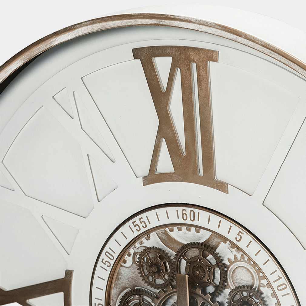 Whitford Cog - Wall Clock, Antique Gold & Ivory