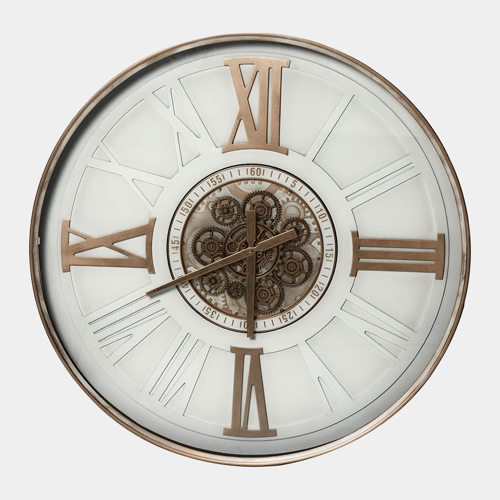 Whitford Cog - Wall Clock, Antique Gold & Ivory