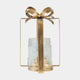 Bow 3 Light - Hurricane Candle Holder, Aged Gold