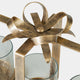 Bow 3 Light - Hurricane Candle Holder, Aged Gold