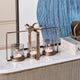 Bow 3 Light - Hurricane Candle Holder, Aged Gold