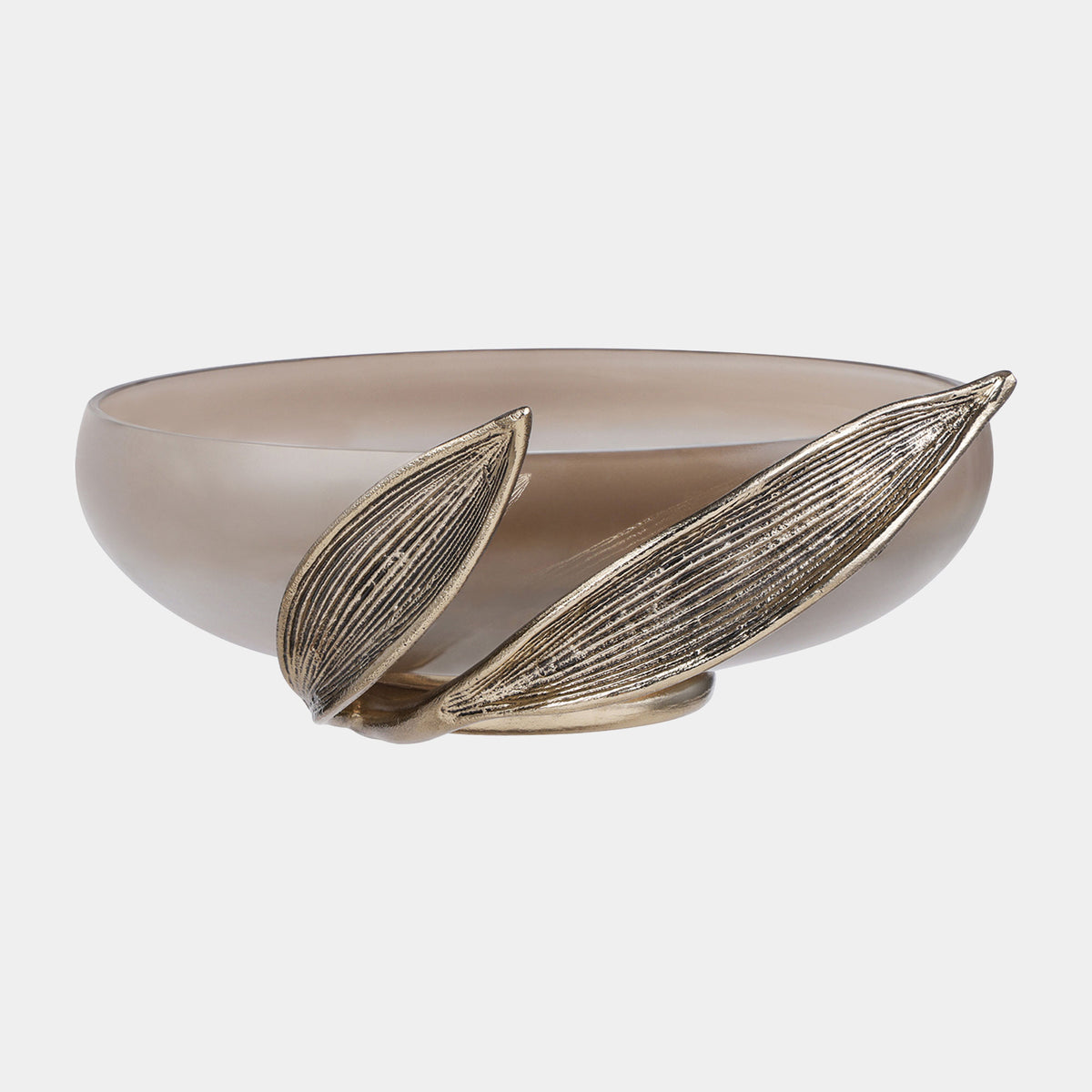 Folia Ombre - Decorative Bowl, Antique Gold Leaf Glass