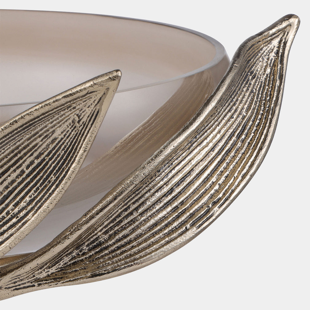 Folia Ombre - Decorative Bowl, Antique Gold Leaf Glass
