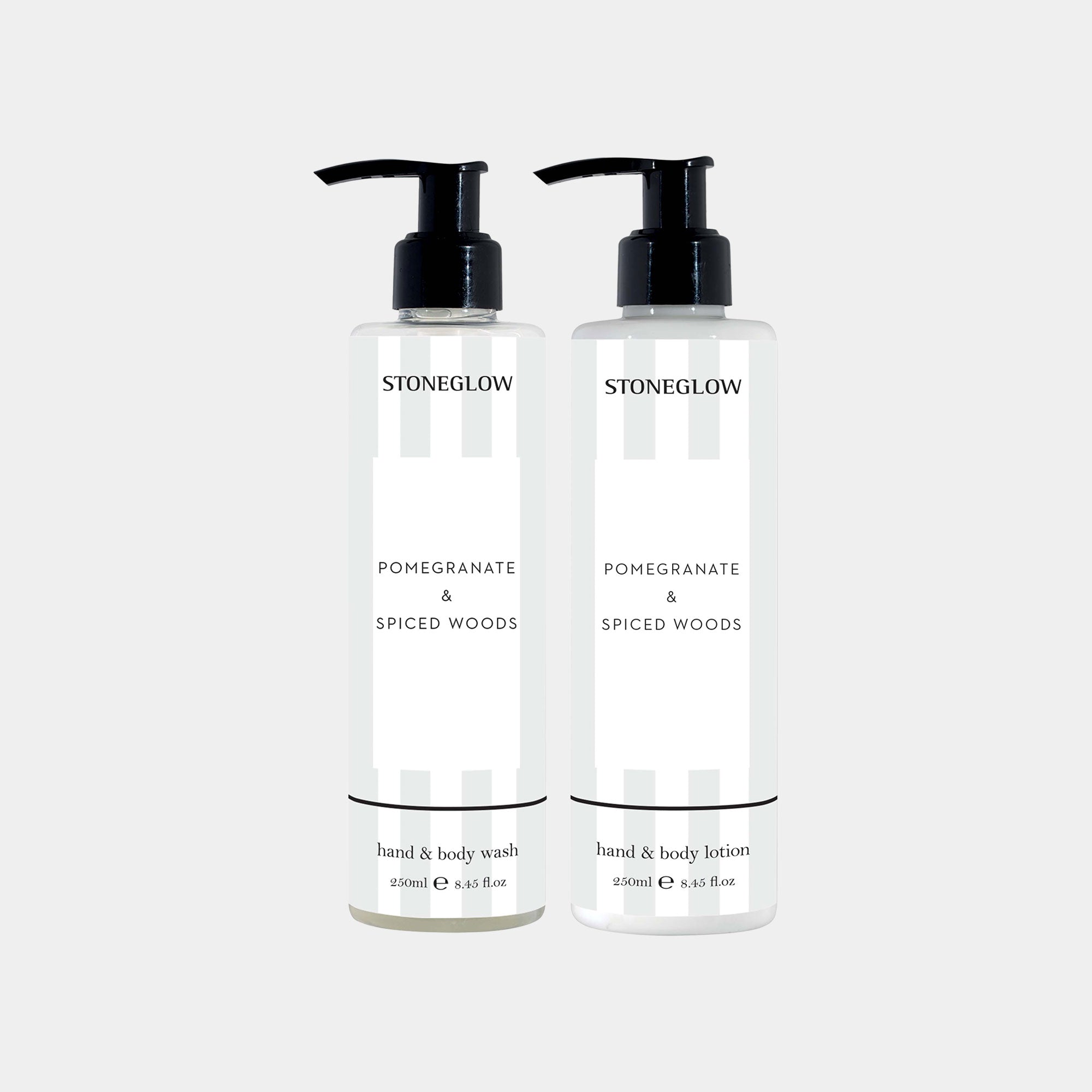 Stoneglow Modern Classics - Pomegranate & Spiced Woods Body Wash & Lotion, Set Of 2