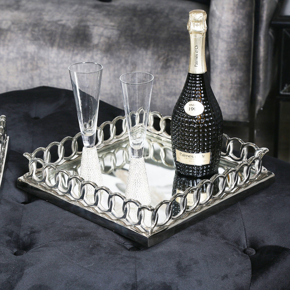 Chain Link Tray - Mirrored Small