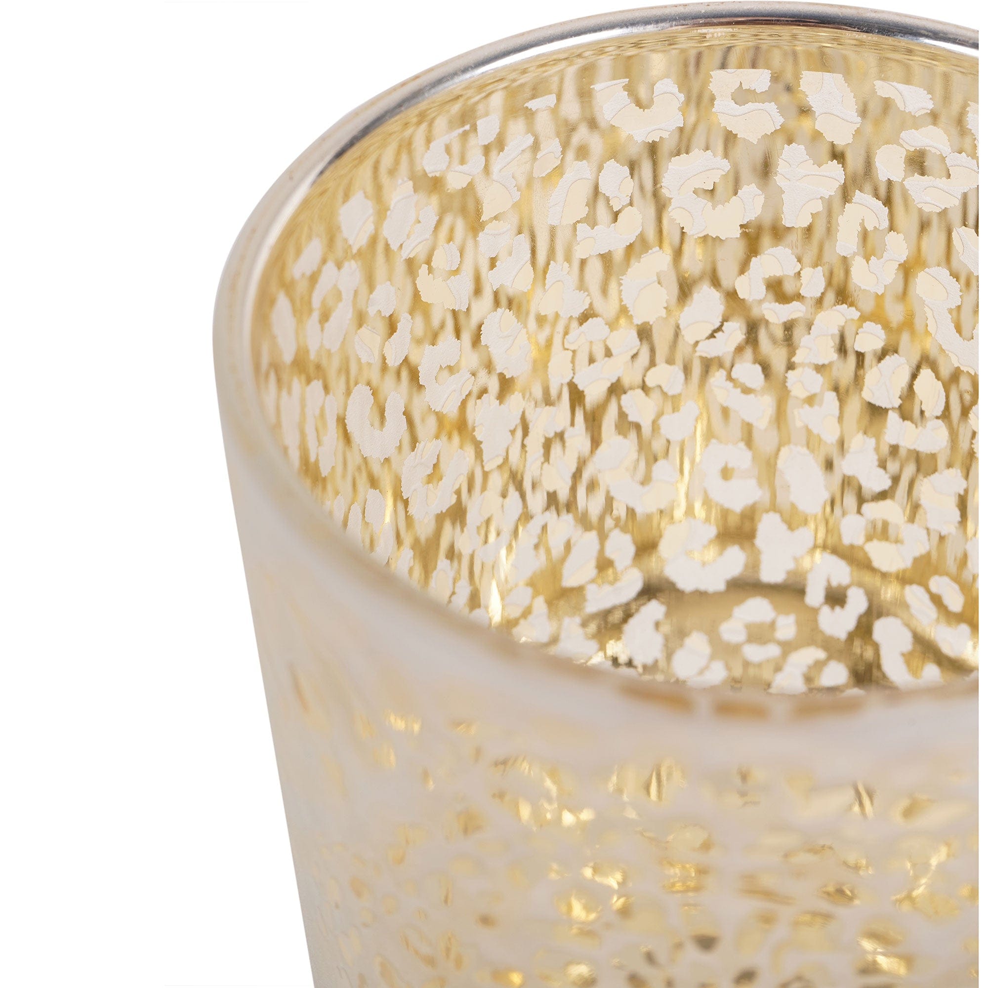 Leopard Head - Glass Candle Holder Large