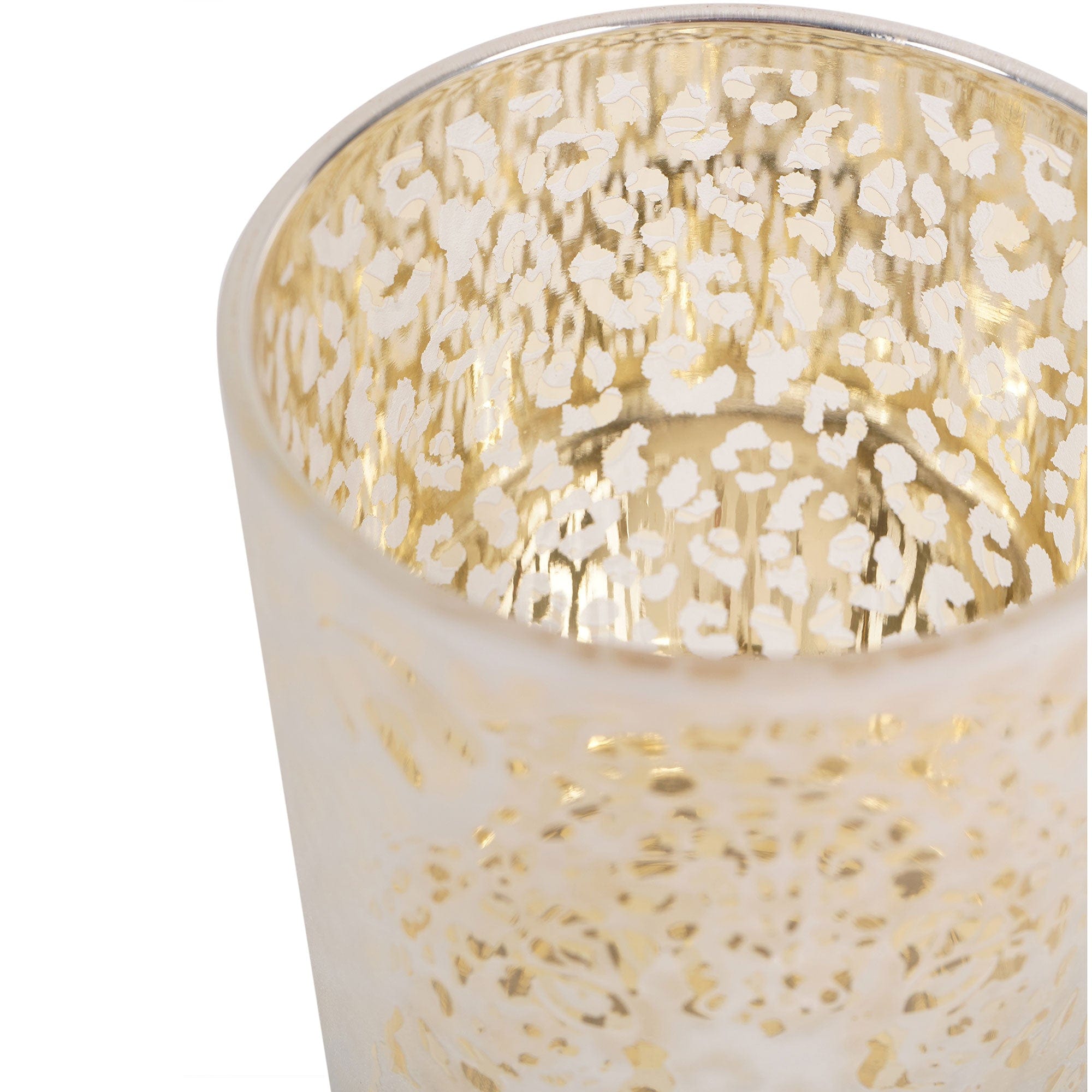 Leopard Head - Glass Candle Holder Small