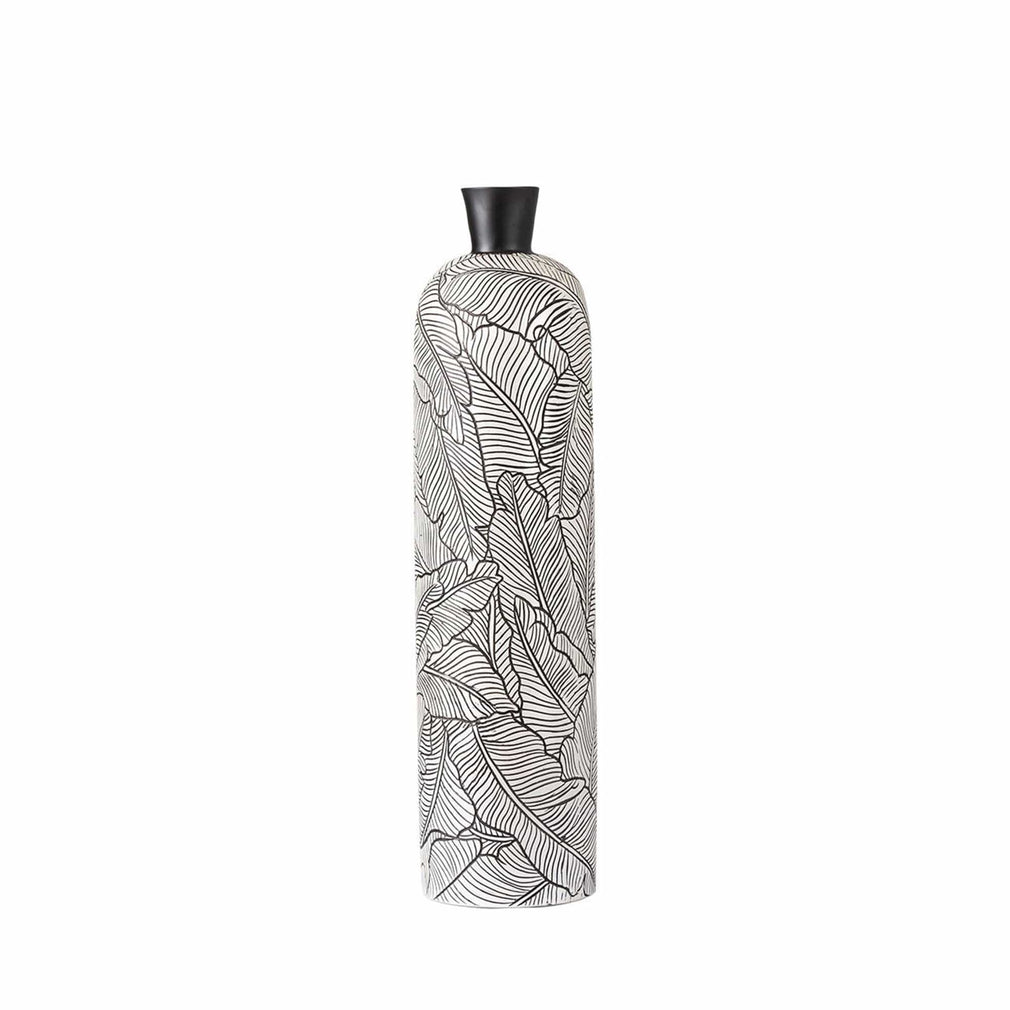 Leaf Print Tall Vase Small