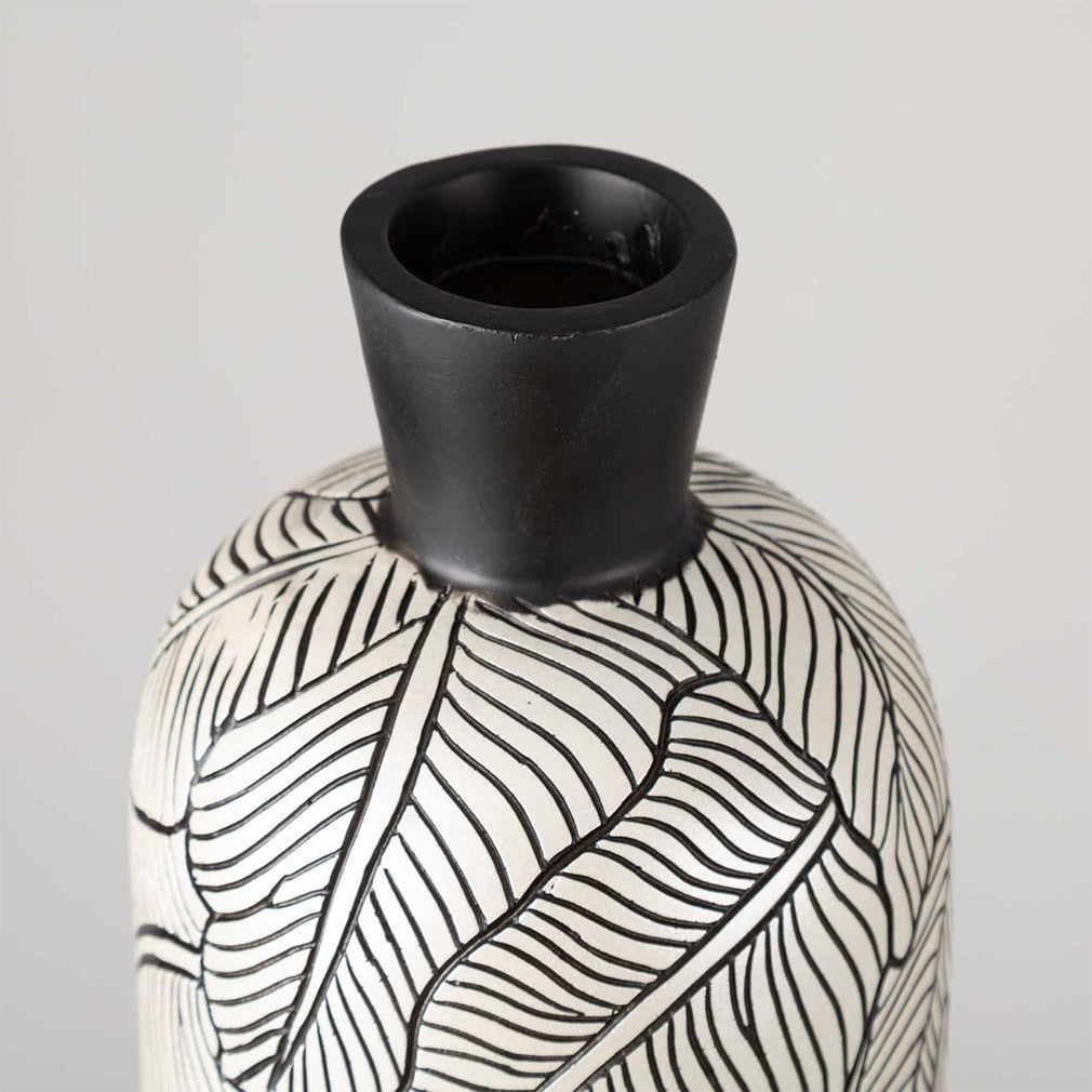 Leaf Print Tall Vase Small
