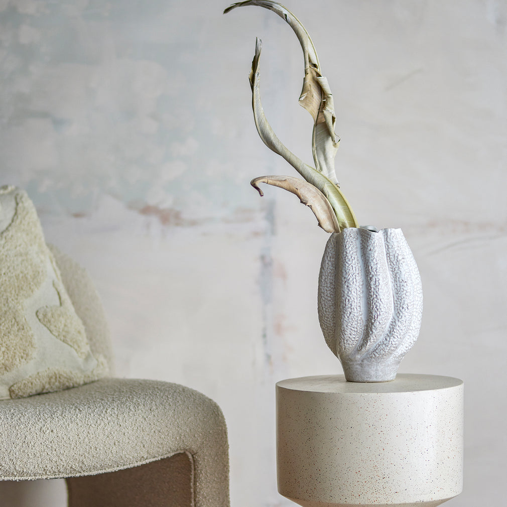 Cove - Stoneware Vase, White
