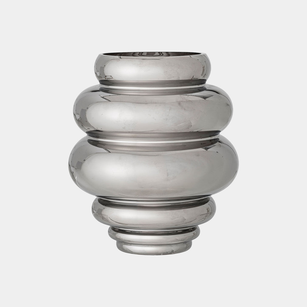 Zorya - Glass Vase, Silver