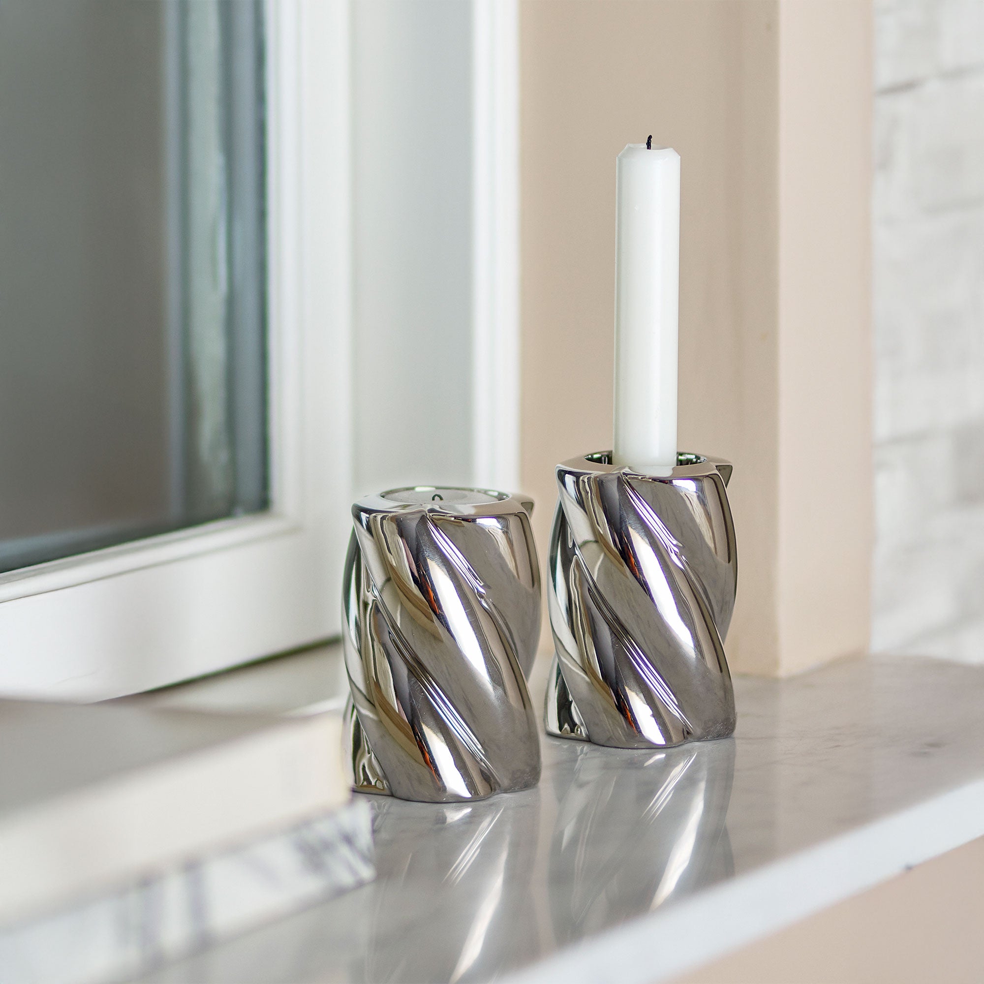 Silvia - Silver Candle Holder
