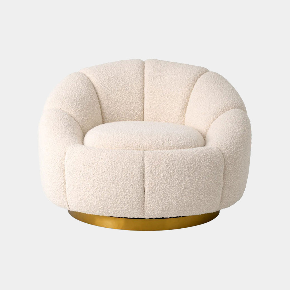 Eichholtz Inger - Swivel Chair, Boucle Cream