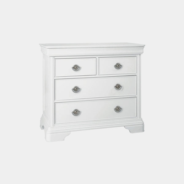 Lace - 2+2 Drawer Chest, White Paint | Lowest Price