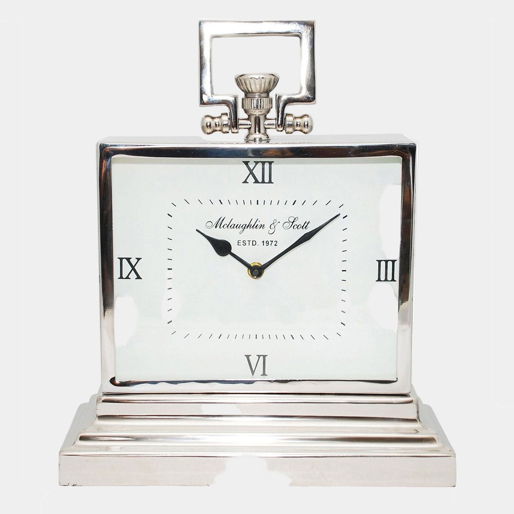 Bishopsgate - Nickel Mantel Clock, Small
