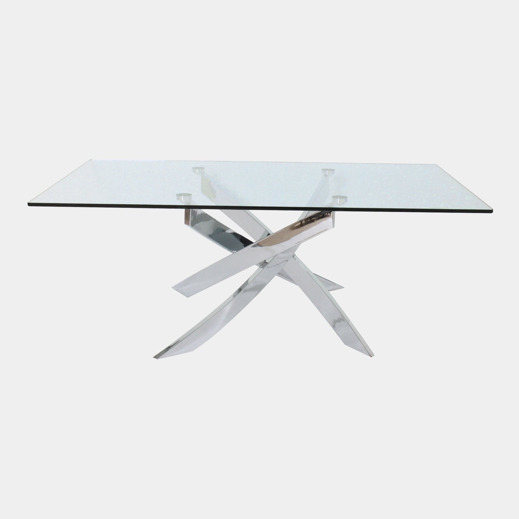 Rectangular Coffee Table Chrome/Glass (Assembly Required)