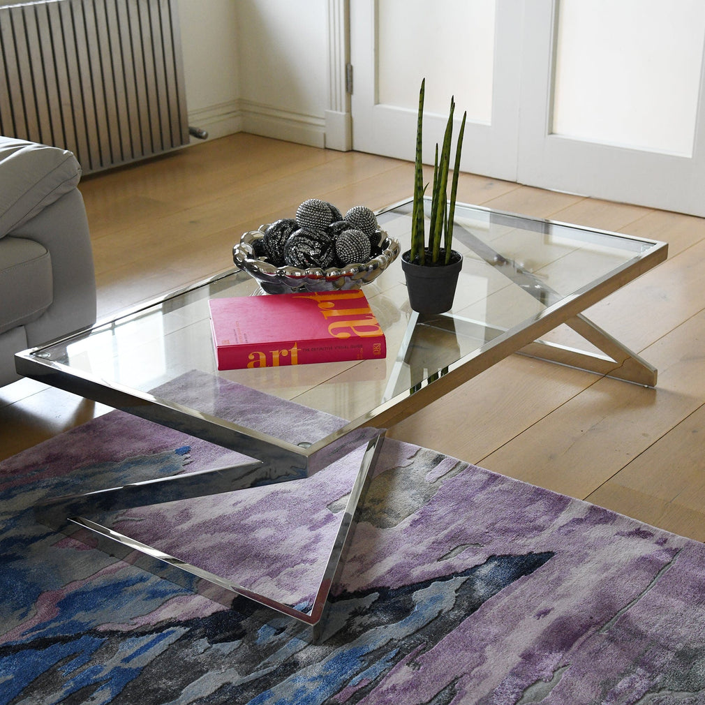 Rectangular Coffee Table Stainless Steel/Glass