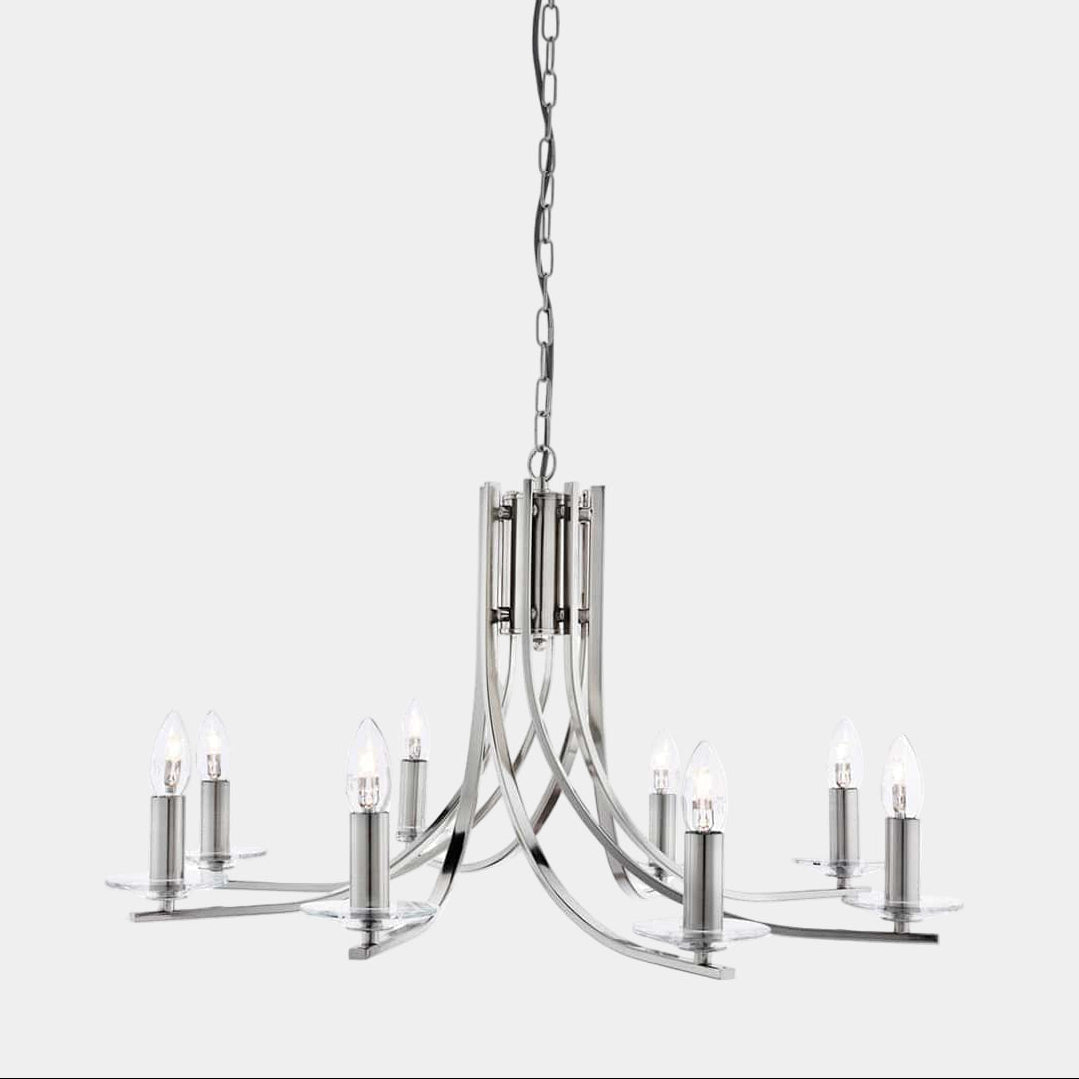 Flow Chrome - Ceiling Pendant Light, 8 Light