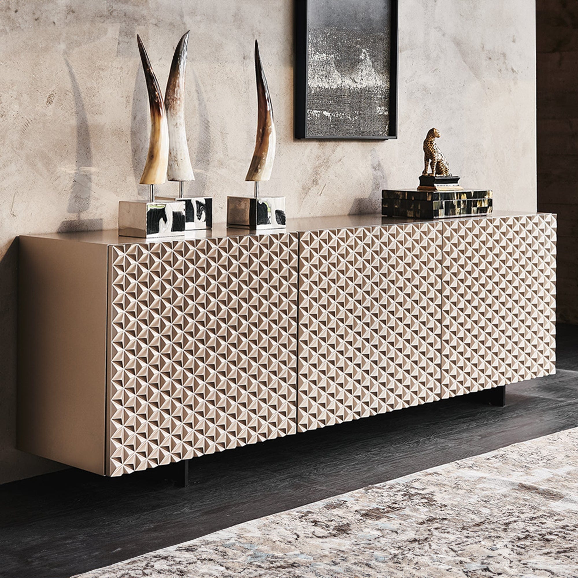 2 Door B2 Sideboard In M11 Titanium With OP69 Graphite Legs