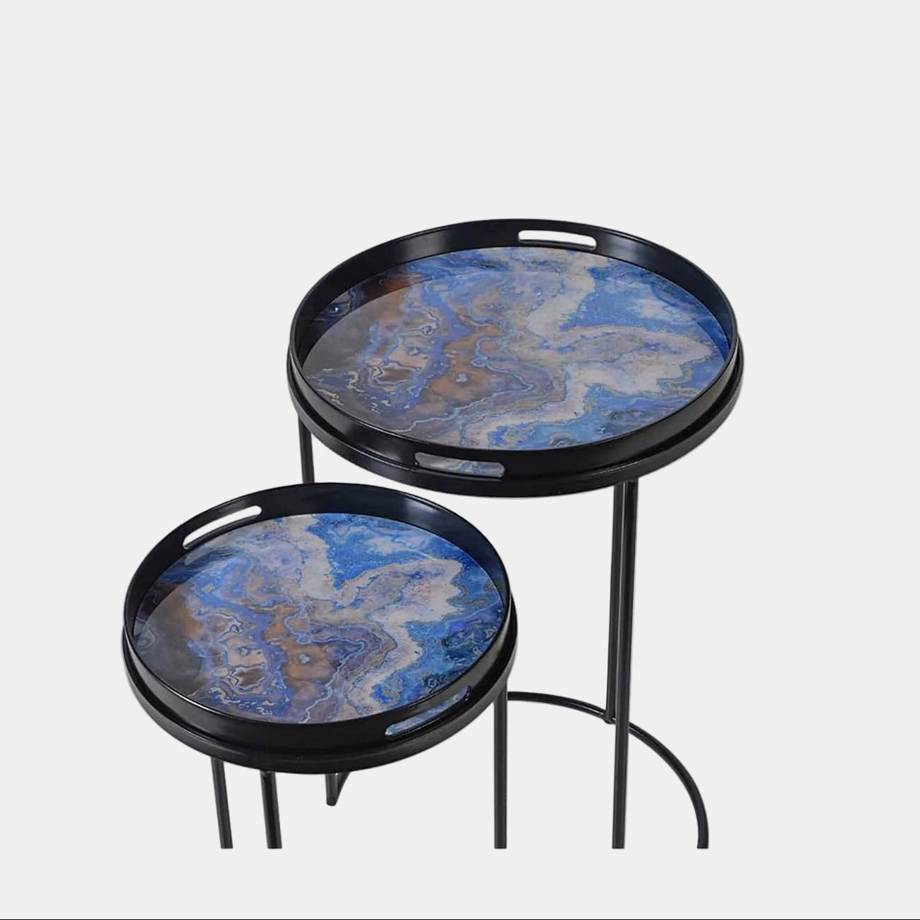 Tezzo - Marble Effect Side Tables, Set of 2