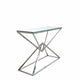 Rhombus - Console Table With Clear Glass Top Stainless Steel Frame