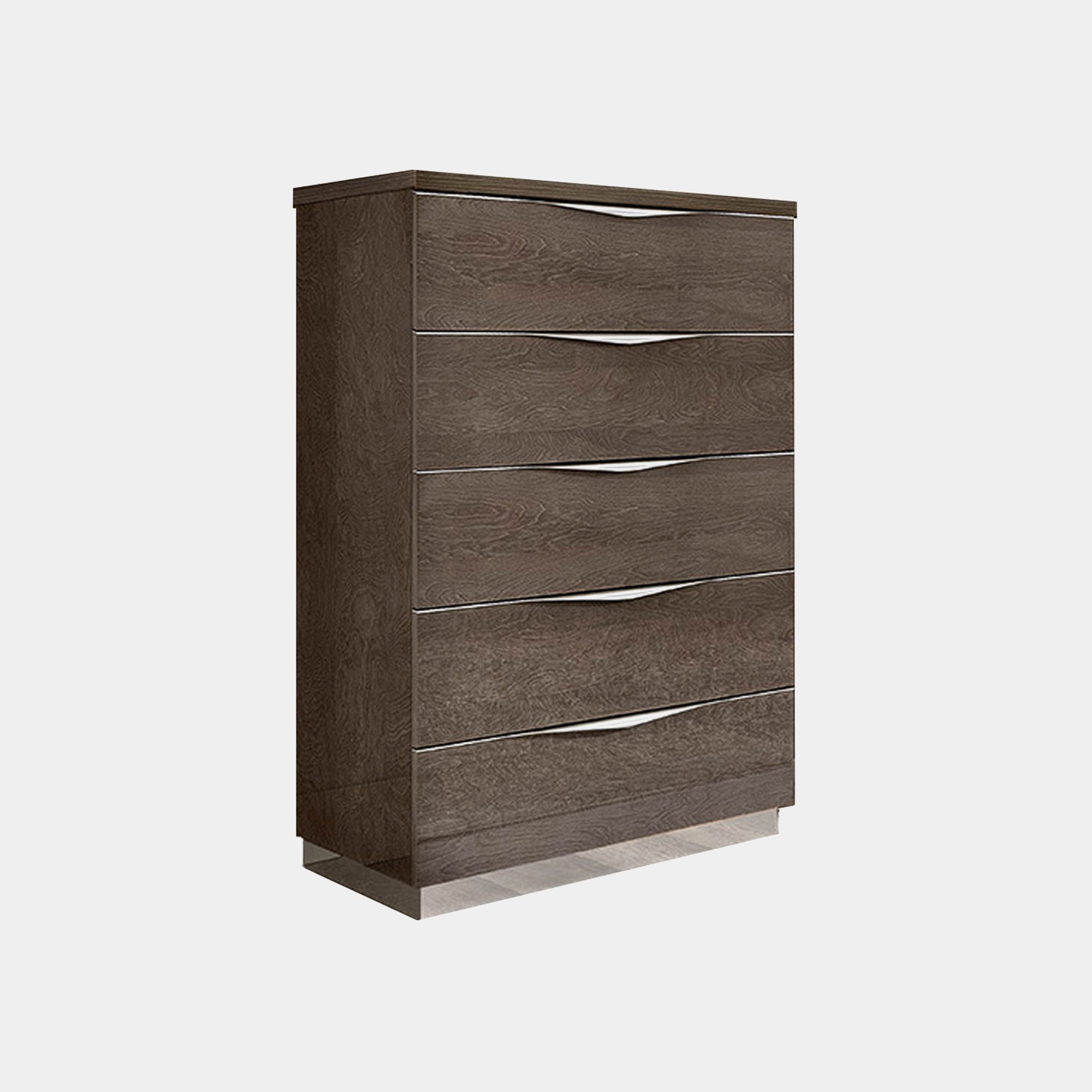 Treviso - Tallboy 5 Drawers Silver Grey