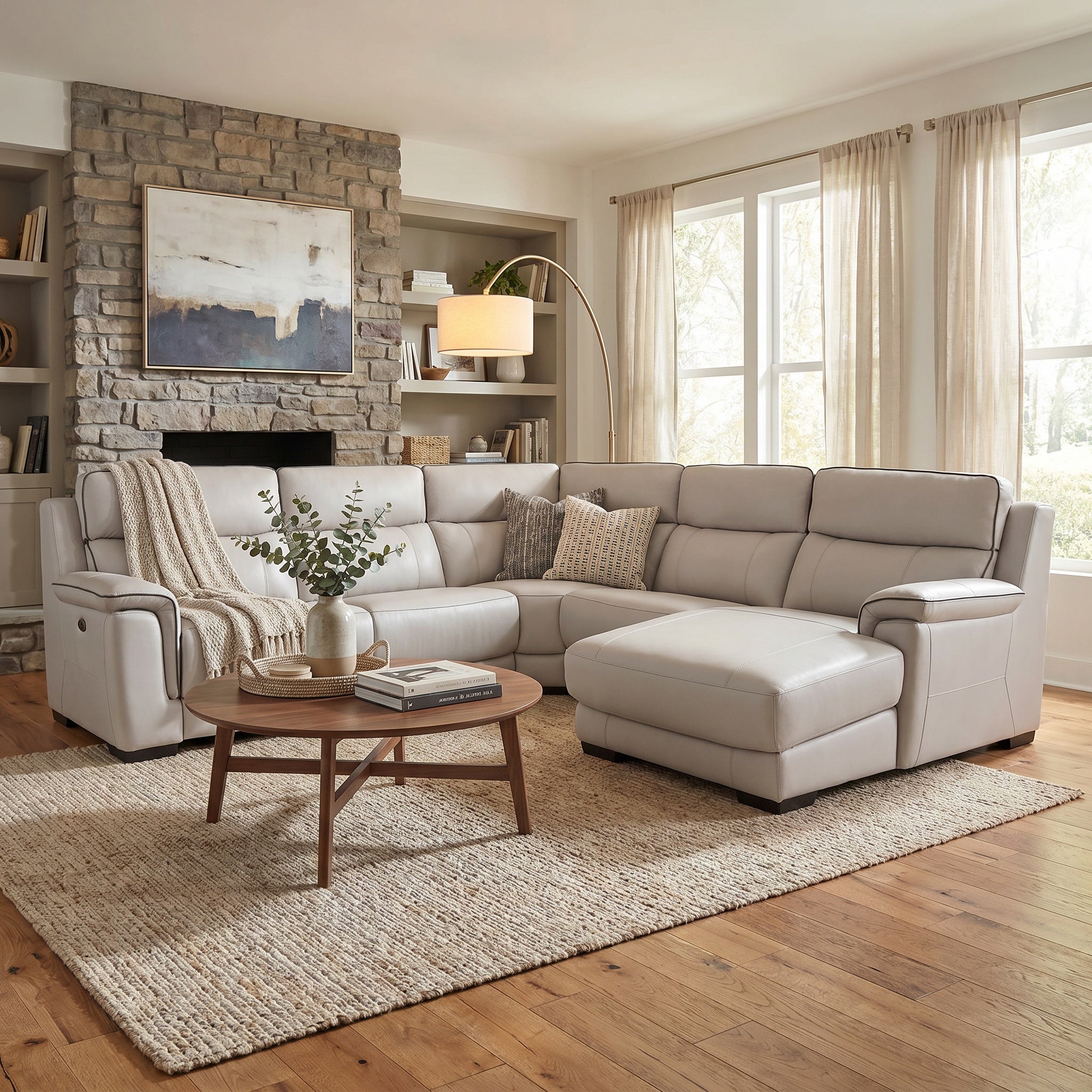Monza - RHF Power Recliner Chaise Corner Sofa, Leather