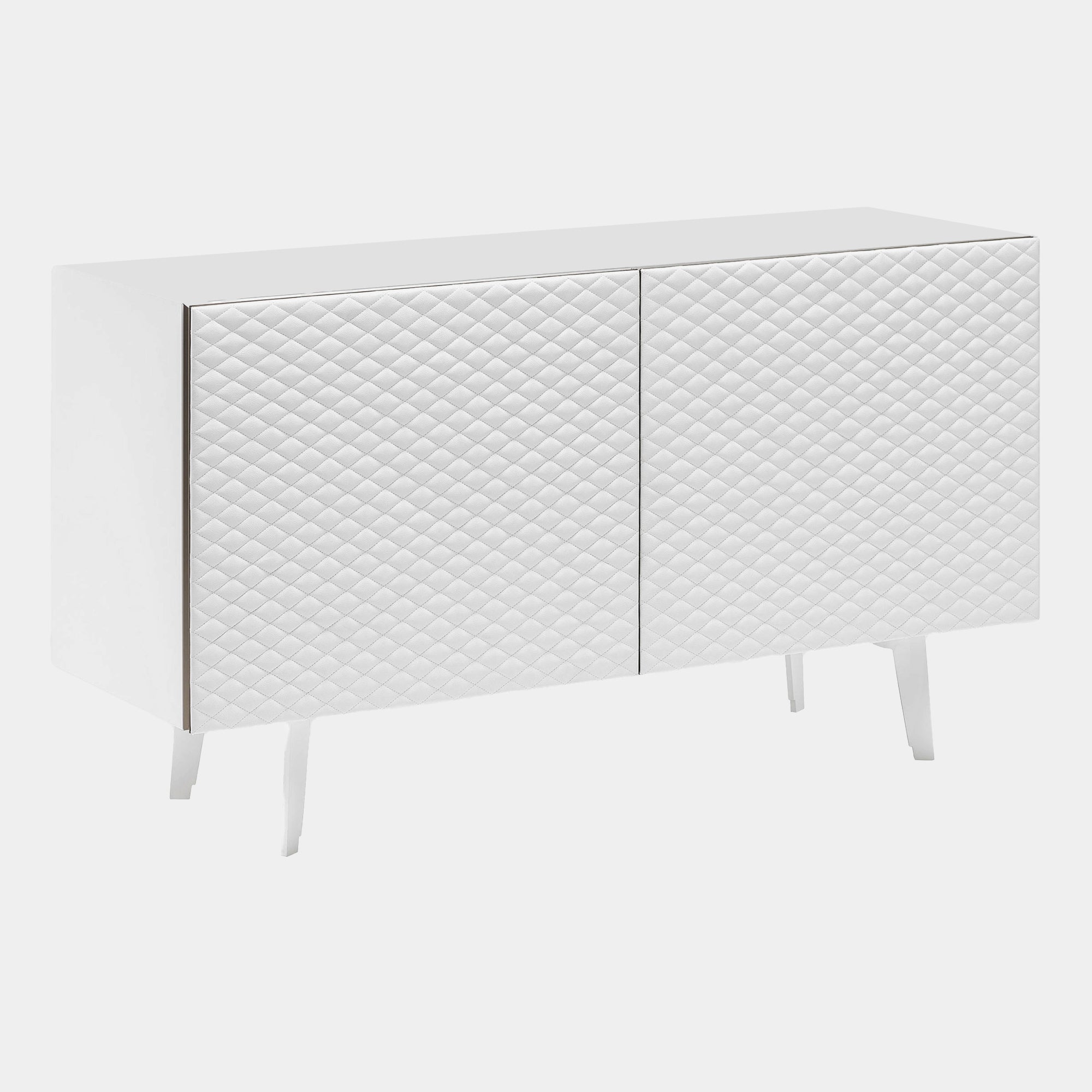 2 Door Sideboard In GF69 Graphite Structure & Soft Leather Doors