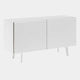 2 Door Sideboard In GF69 Graphite Structure & Soft Leather Doors