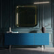 3 Door Sideboard In GF69 Graphite Structure & Soft Leather Doors