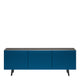 3 Door Sideboard In GF69 Graphite Structure & Soft Leather Doors