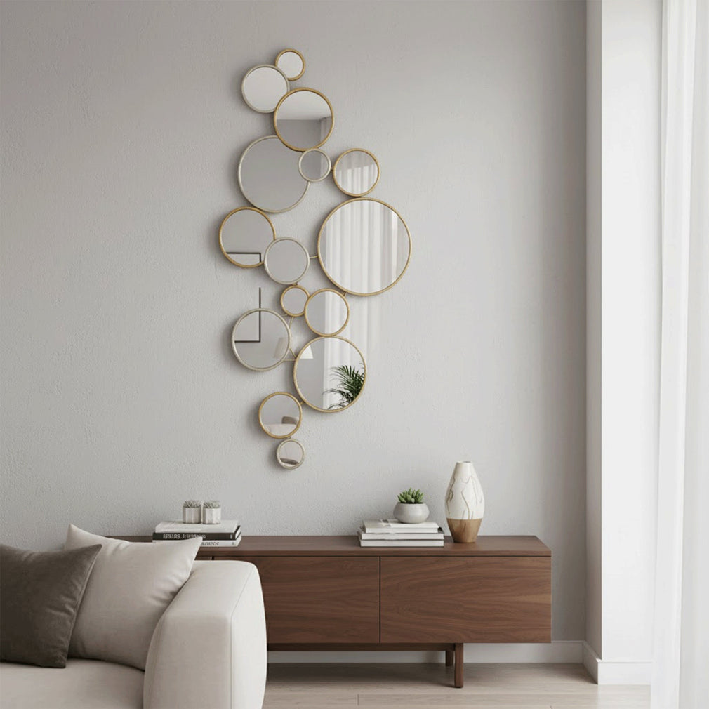 Fifteen Circles Silver & Gold - Wall Mirror