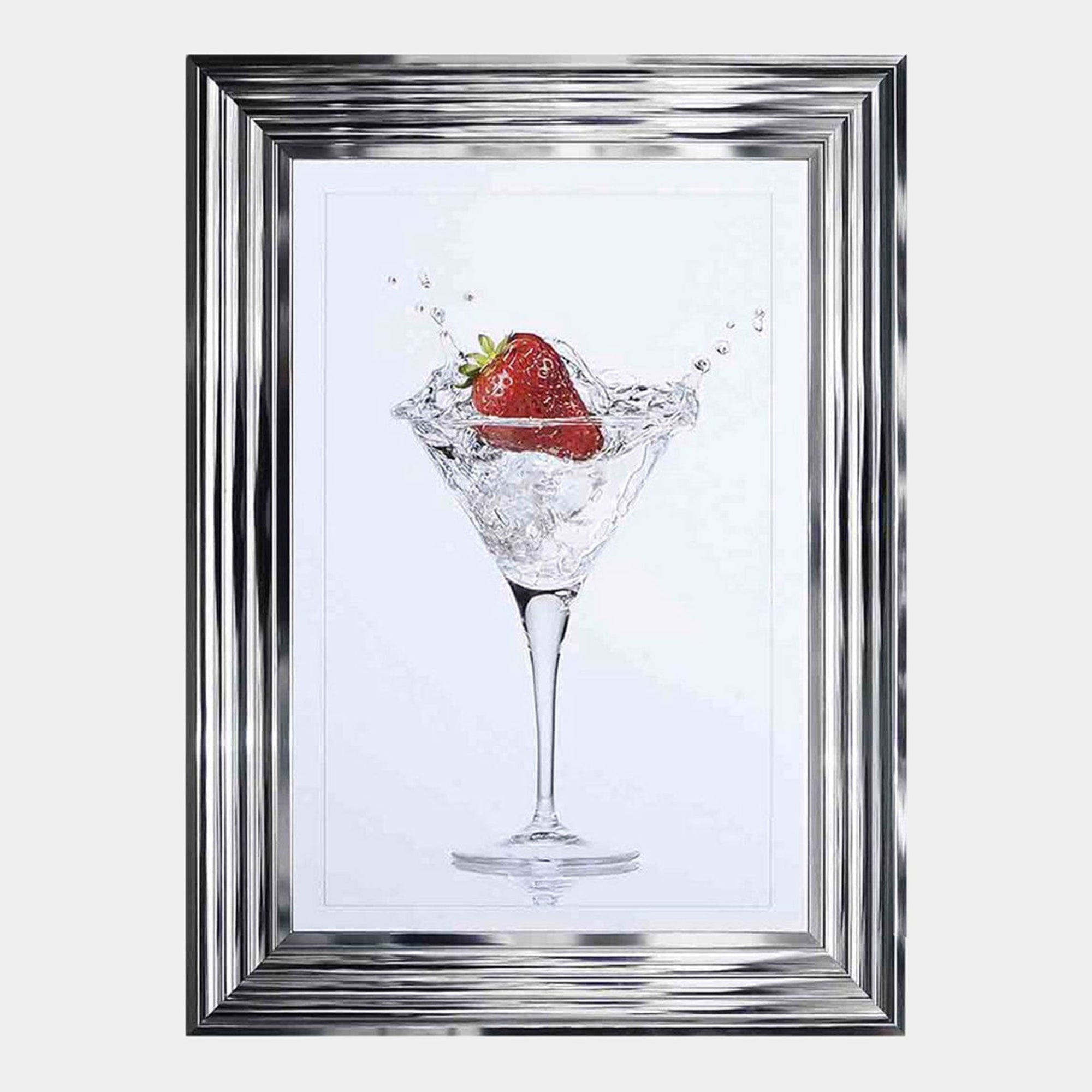 Strawberry Cocktail - Framed Liquid Wall Art