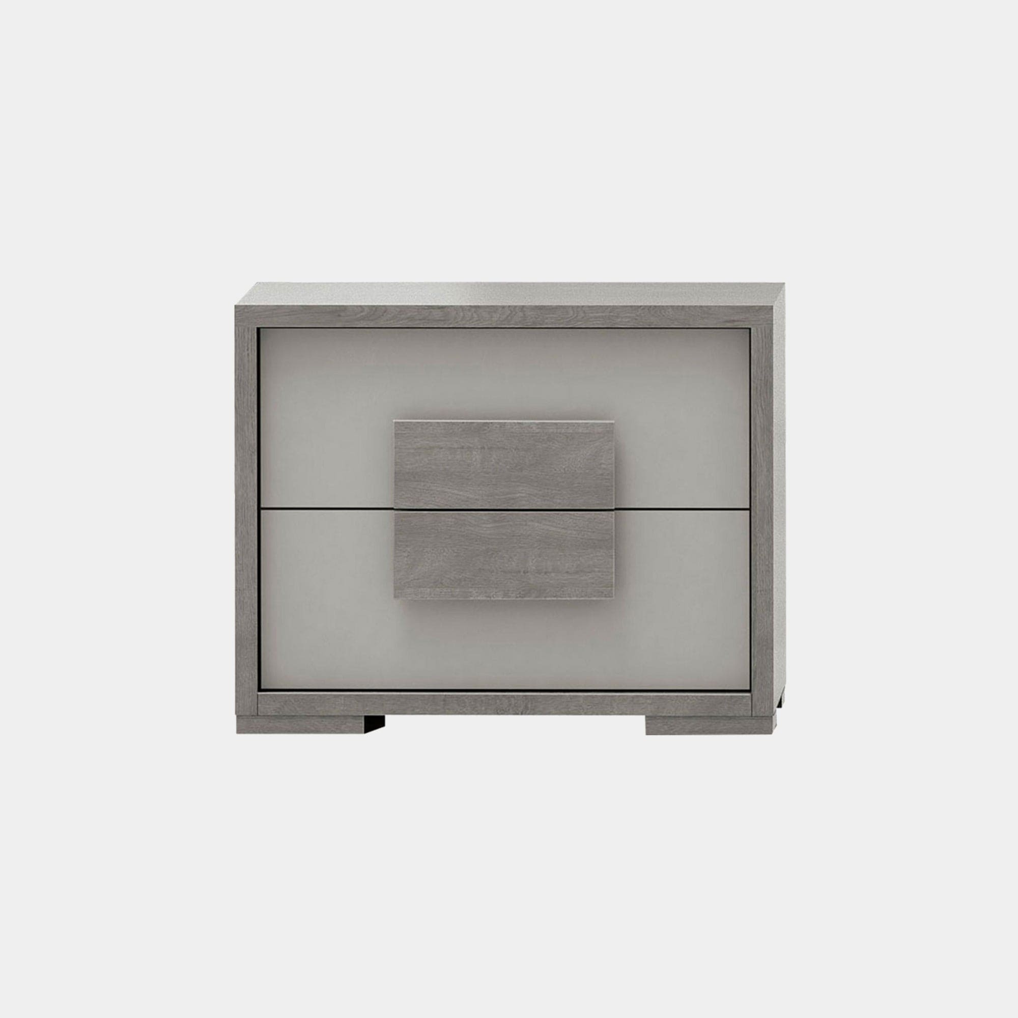 Night Table 2 Drawer Titanio/Silver Ash