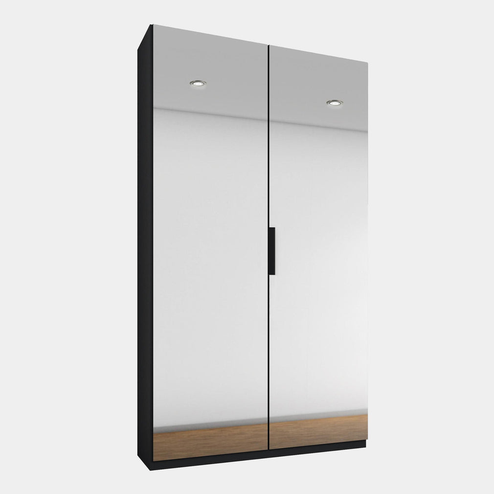 5V1F 101cm 2 Door Hinged Wardrobe With Mirrored Glass Front