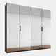 5V1H 201cm 4 Door Hinged Wardrobe With Mirrored Glass Front