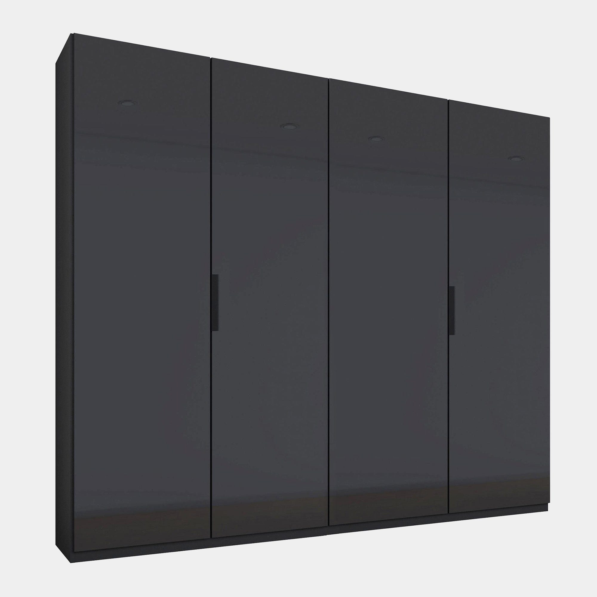 5F9L 201cm 4 Door Hinged Wardrobe With Coloured Glass Front