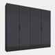 5F9L 201cm 4 Door Hinged Wardrobe With Coloured Glass Front