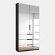 5S19 101cm 2 Door/3 Drawer Hinged Combi Wardrobe With Mirrored Glass Front