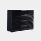 6G26 80cm 4 Drawer Wide Chest With Coloured Glass Front