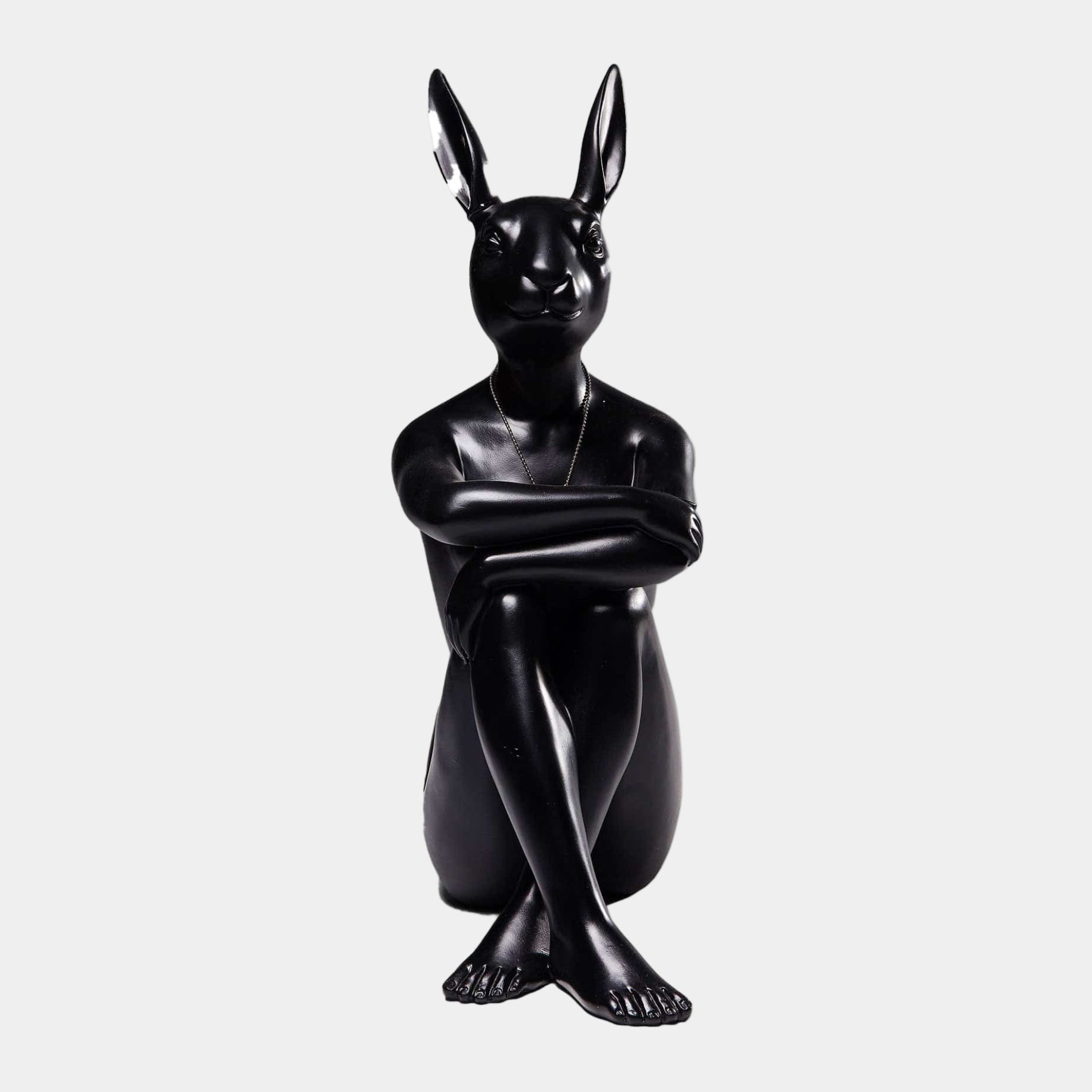 Rabbit - Black Abstract Sculpture