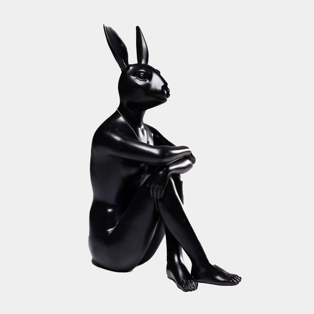Rabbit - Black Abstract Sculpture