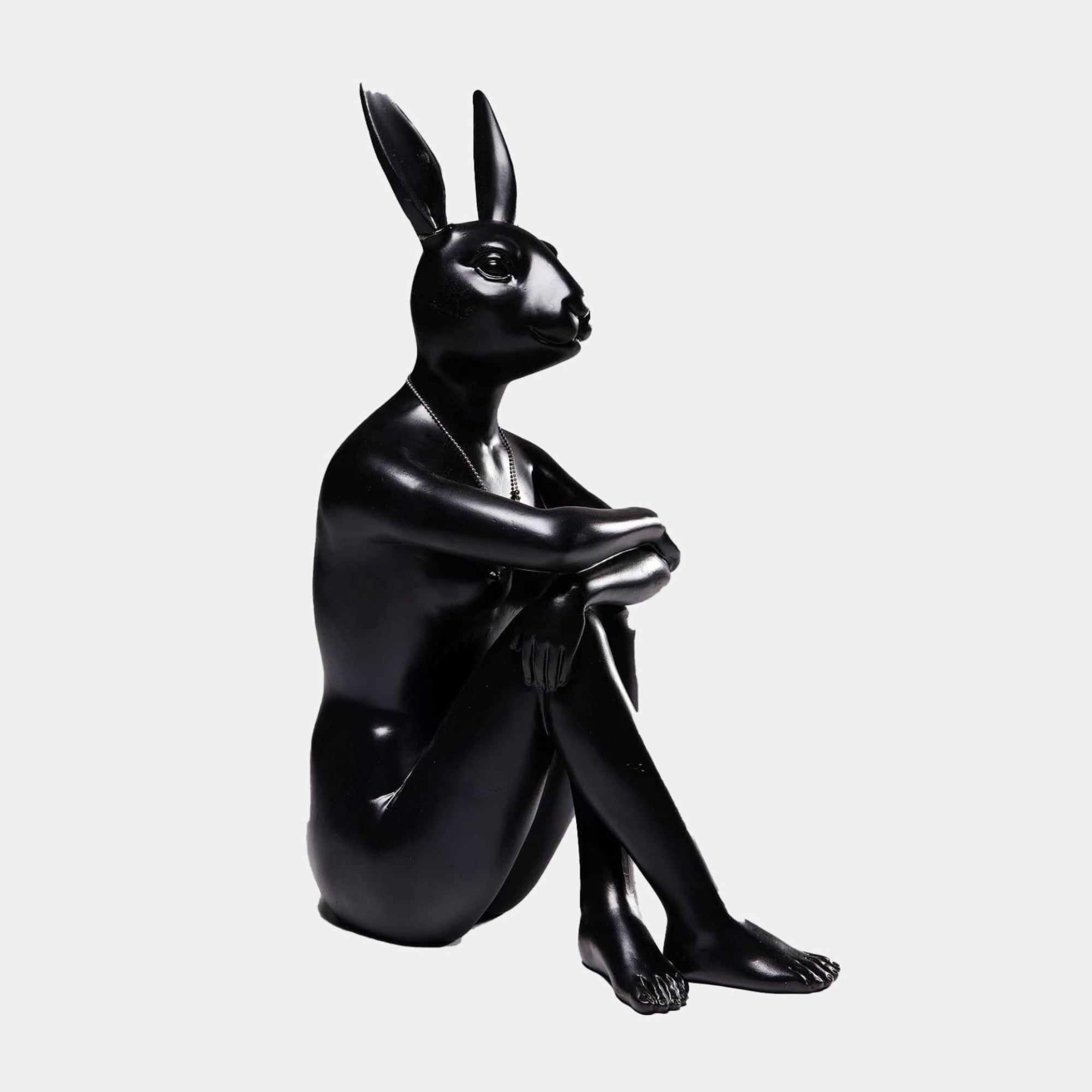 Rabbit - Black Abstract Sculpture