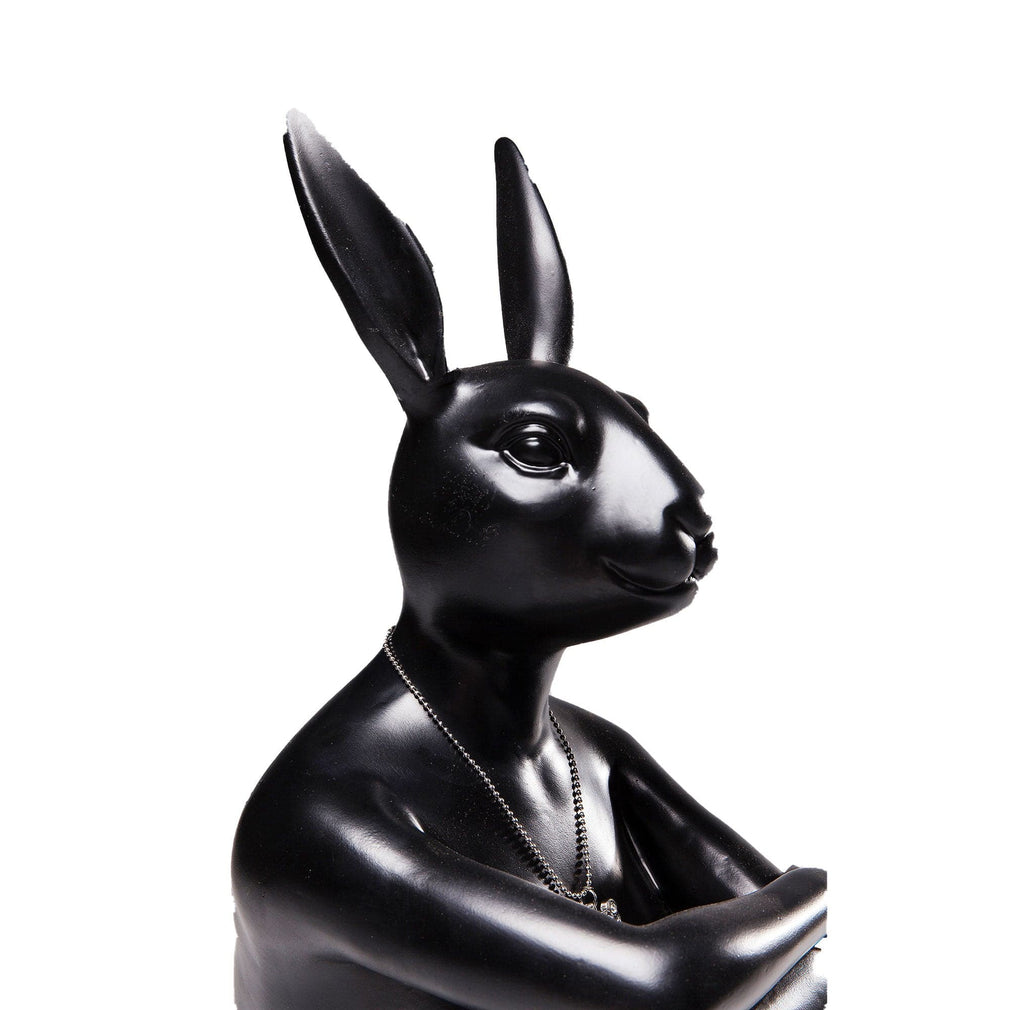 Rabbit Figure Arms Folded - High Gloss Black