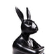 Rabbit Figure Arms Folded - High Gloss Black
