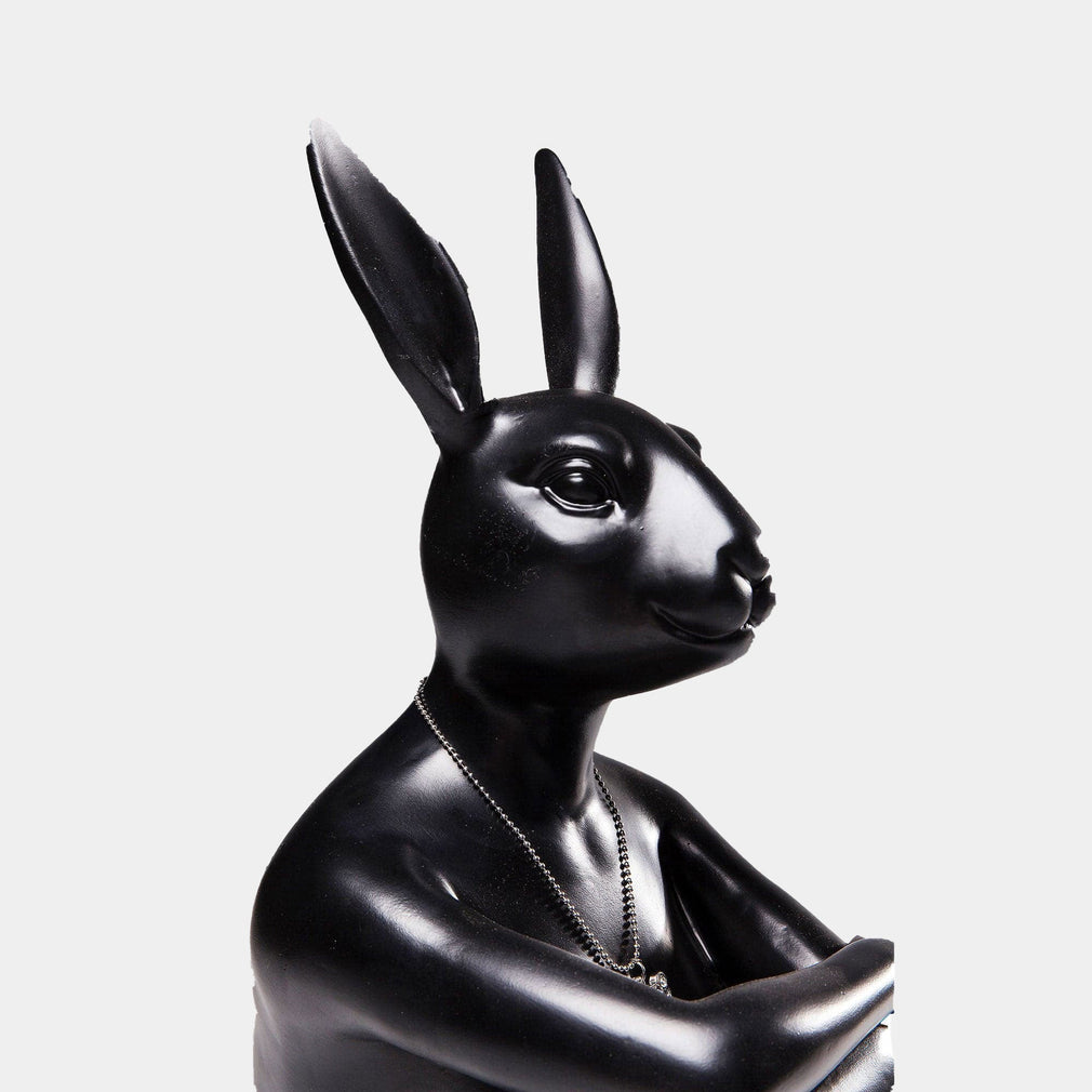Rabbit - Black Abstract Sculpture