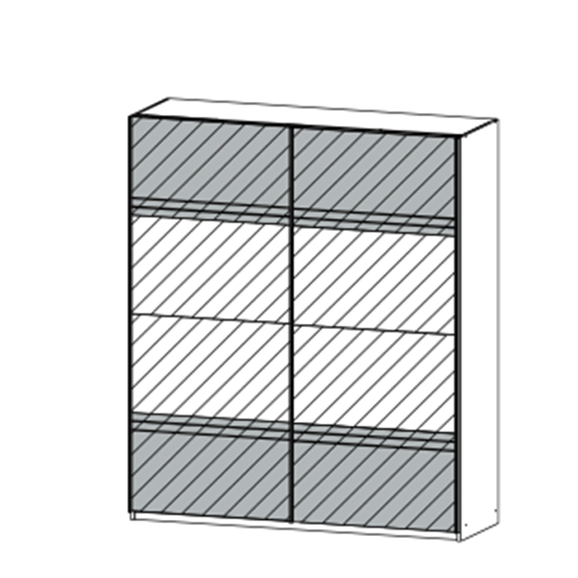 181cm 2 Door Sliding Robe AN849 White/Mirror (Self Assembly Required)