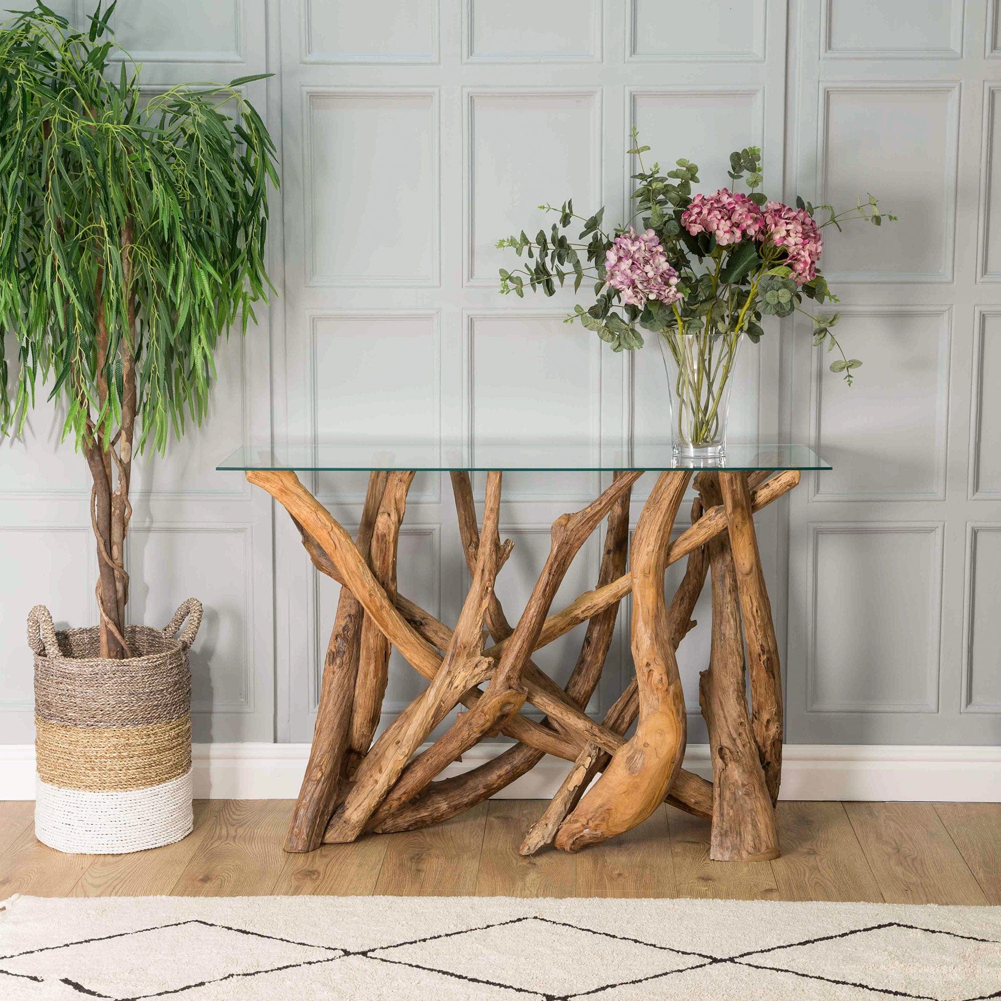 Twiggy - Console Table With Glass Top