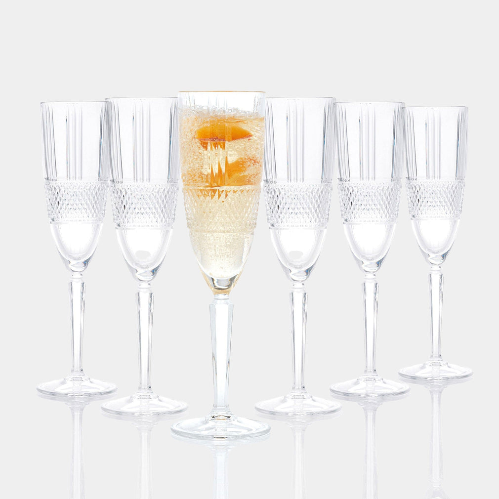 RCR Crystal Brillante - Champagne Flutes, Set of 6