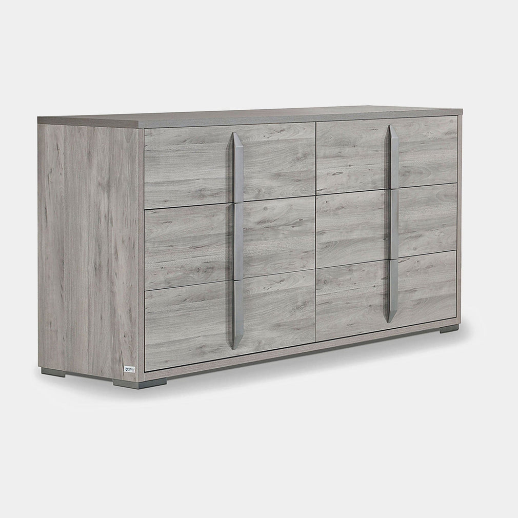 Large Chest of 6 Drawers Ash/Osage High Gloss Finish